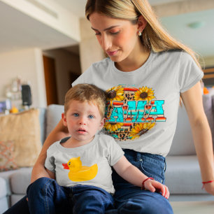 Retro-Mama-Blumen-Grafik Casual T-Shirt