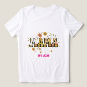 Retro Mama Blumen T-Shirt - Vintage 70er Jahre Gro Tri-Blend Shirt
