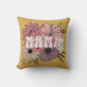 Retro Mama Blumenhemd - Groovy 70er Muttertag Kissen