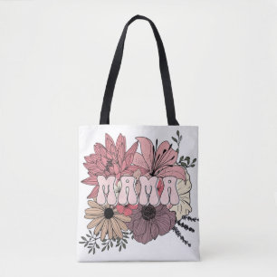 Retro Mama Blumenhemd - Groovy 70er Muttertag Tasche