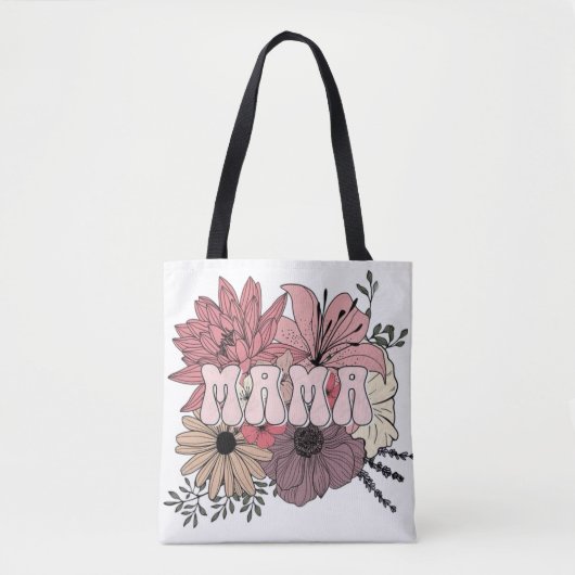 Retro Mama Blumenhemd - Groovy 70er Muttertag Tasche (Vorderseite)