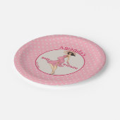 Retro Mama Brünett 2 Baby Dusche Party Pappteller (Schrägansicht)