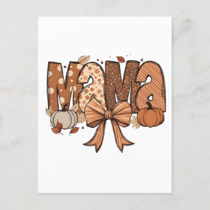 Retro Mama Coquette Bow Herbst Erntedank Feiertagspostkarte