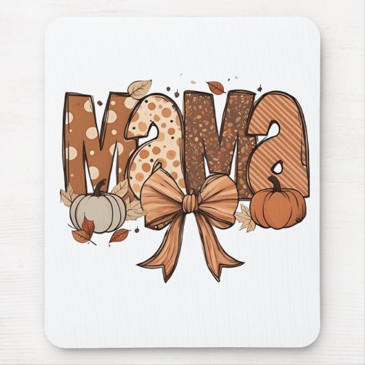 Retro Mama Coquette Bow Herbst Erntedank Mousepad (Vorne)