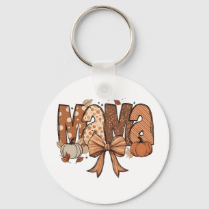 Retro Mama Coquette Bow Herbst Erntedank Schlüsselanhänger