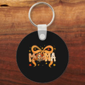 Retro Mama Coquette Fall Turkey Thanksgiving Match Schlüsselanhänger (Vorderseite)