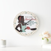 Retro Mama Diner linger Bratpfanne Küchenuhr Große Wanduhr (Zuhause)
