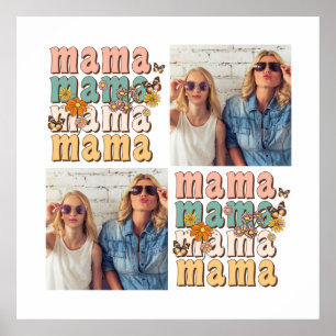 Retro Mama Foto Collage Custom Mother's Day Gesche Poster