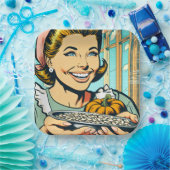 Retro-Mama-Halteplatte Halloween-Kürbisfutter Pappteller (Party)