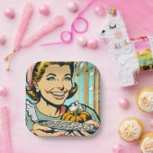 Retro-Mama-Halteplatte Halloween-Kürbisfutter Pappteller (Party)