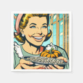 Retro-Mama-Halteplatte Halloween-Kürbisfutter Serviette (Vorderseite)