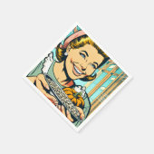 Retro-Mama-Halteplatte Halloween-Kürbisfutter Serviette (Ecke)