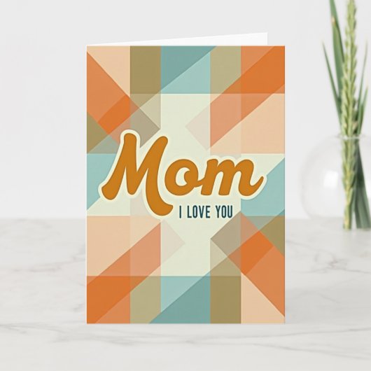 Retro Mama ich liebe dich Karte (Vorderseite)