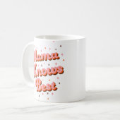 Retro Mama kennt die besten Pink Brown 70er Letter Kaffeetasse (Vorderseite Links)