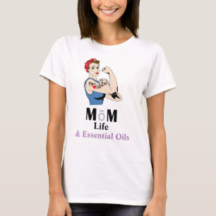Retro-Mama Lebensdauer und lebenswichtige Öle T-Shirt