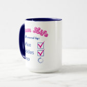 Retro Mama Life Powered by Coffee & Cuddles Tasse (Vorderseite Links)