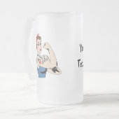 Retro-Mama mit dem benutzerdefinierten Text Mattglas Bierglas (Vorderseite Links)