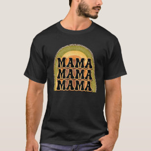 Retro Mama Regenbogen Groovy Vintage Leopard Boh T-Shirt