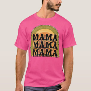 Retro Mama Regenbogen Groovy Vintage Leopard Boho T-Shirt