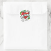 Retro Mama Tattoo Runder Aufkleber (Tasche)