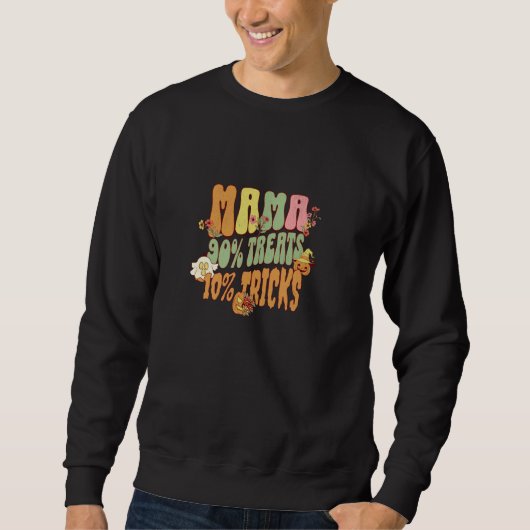 Retro Mama Trick oder Treat, Halloween Floral Wavy Sweatshirt (Vorderseite)