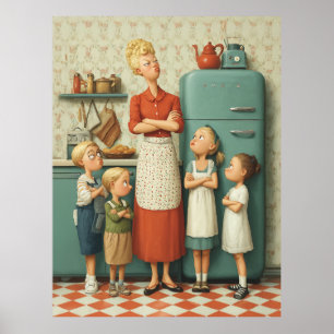 Retro-Mama und Kindersicherung Poster