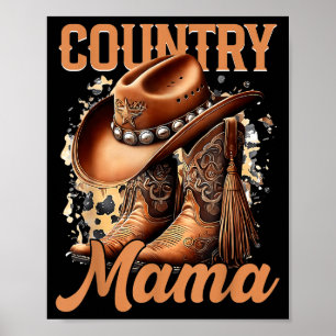 Retro-Mama Western-Cowgirls Muttertag Familie Poster