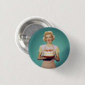 Retro-Mama zum Feiern Button (Vorne & Hinten)