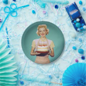 Retro-Mama zum Feiern Pappteller (Party)