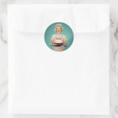 Retro-Mama zum Feiern Runder Aufkleber (Tasche)