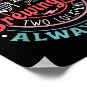 Retro Mama's Ery Brewing Co Funny Breastfeeding Sk Poster (Ecke)