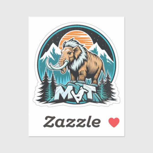 Retro Mammoth Mountain Ski Aufkleber (Blatt)