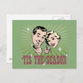 Retro Man und Frau "Dies ist die Jahreszeit" Postkarte (Vorne/Hinten)