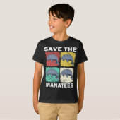 Retro Manatee Floaty Potato Rettete die Manatees T-Shirt (Vorne ganz)