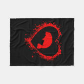 Retro-Manatee Valentinstag Herzform Mein Valent Fleecedecke (Vorderseite (Horizontal))