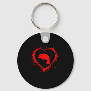 Retro-Manatee Valentinstag Herzform Mein Valent Schlüsselanhänger