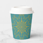 Retro Mandala Aquamarin Paper Cups Pappbecher (Rückseite)