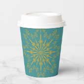 Retro Mandala Aquamarin Paper Cups Pappbecher (Vorderseite)