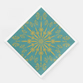 Retro Mandala Aquamarin Paper Napkins Serviette (Ecke)