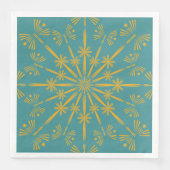 Retro Mandala Aquamarin Paper Napkins Serviette (Vorderseite)