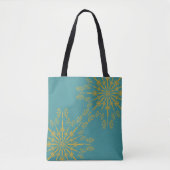 Retro Mandala Aquamarin Shoulder Tasche (Vorderseite)