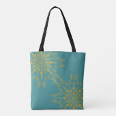 Retro Mandala Aquamarin Shoulder Tasche (Rückseite)