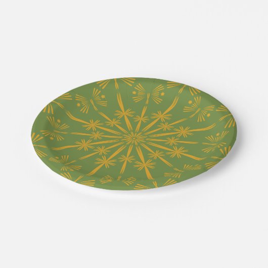 Retro Mandala Avocado 7" Teller (Schrägansicht)