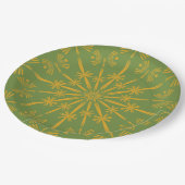 Retro Mandala Avocado 9" Teller (Schrägansicht)