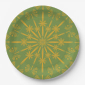 Retro Mandala Avocado 9" Teller (Vorderseite)