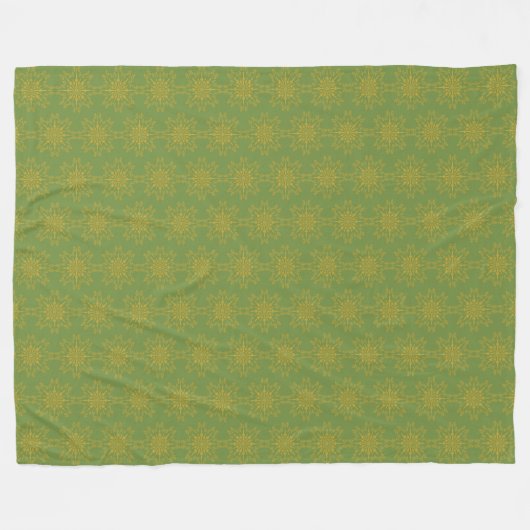 Retro Mandala Avocado Fleece Blanket (3 Größen) (Vorderseite (Horizontal))