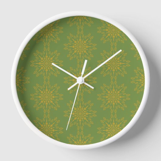 Retro Mandala Avocado Gerahmte Uhr (Vorderseite)