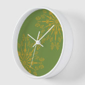 Retro Mandala Avocado Gerahmte Uhr (Winkel)