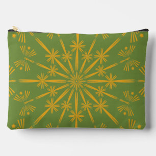 Retro Mandala Avocado Große Pouch Zubehörtasche