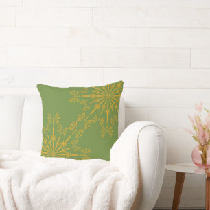 Retro Mandala Avocado Throw Pillow Kissen